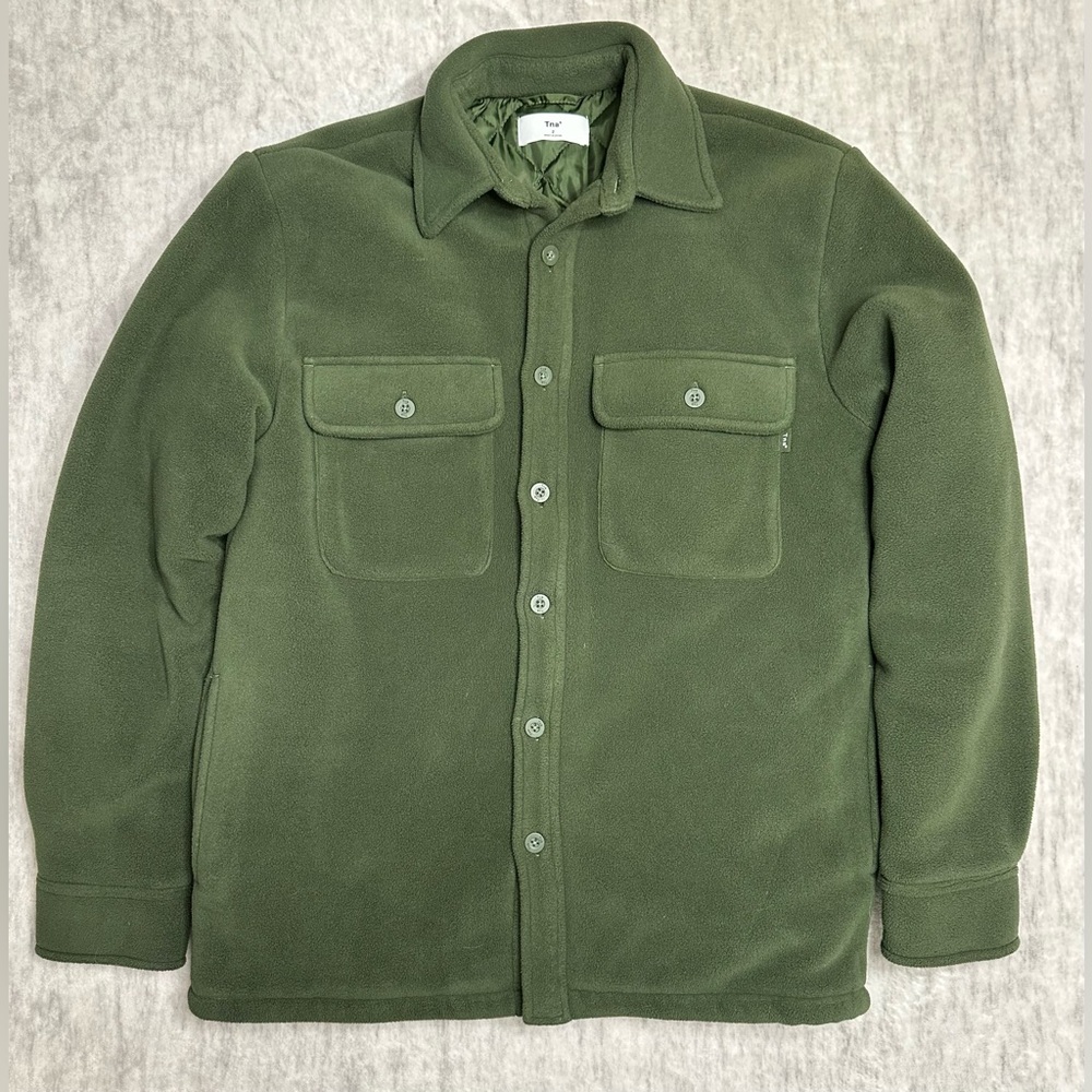 Aritzia TNA Polar Fleece Quilted Jacket Shacket Lined Utility Size 2